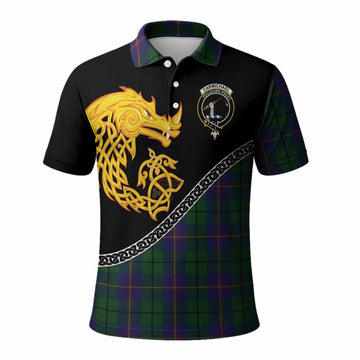 Carmichael Tartan Crest Polo Shirt Legendary Dragon Knot Half Style