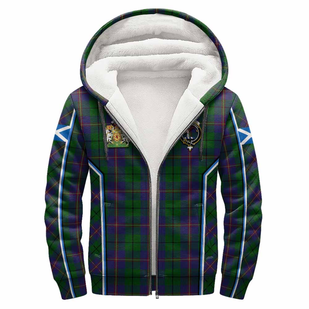 Carmichael Tartan Crest Sherpa Hoodie Scotland Coat of Arm Flag Style - Tartan Vibes Clothing