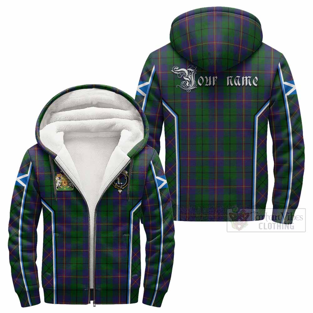Carmichael Tartan Crest Sherpa Hoodie Scotland Coat of Arm Flag Style - Tartan Vibes Clothing