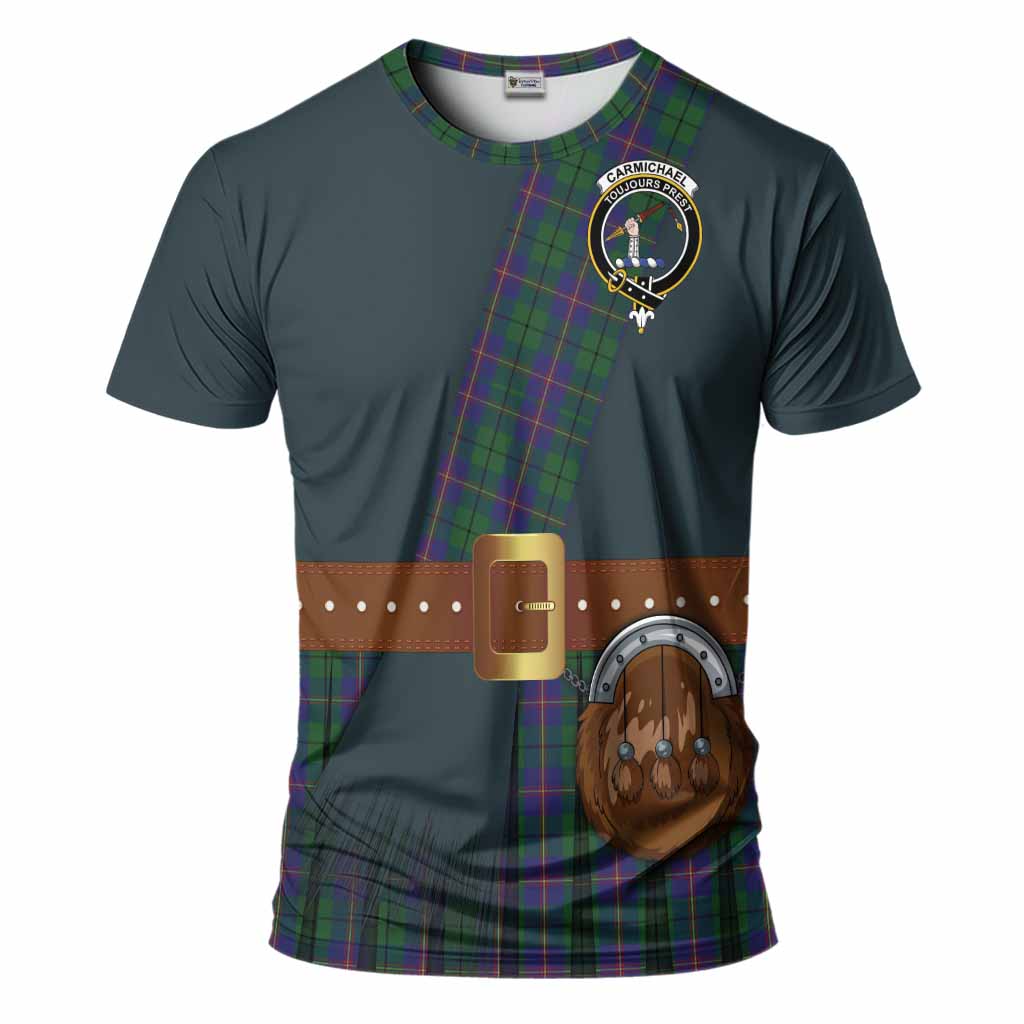 Carmichael Tartan Crest T-Shirt Kilt Costume Style