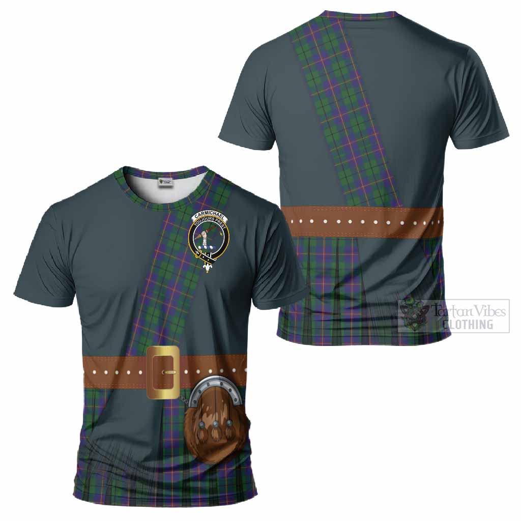 Carmichael Tartan Crest T-Shirt Kilt Costume Style