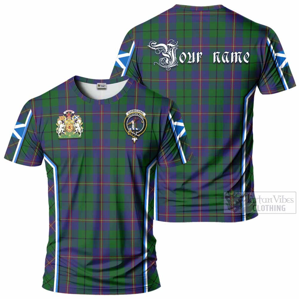 Carmichael Tartan Crest T-shirt Scotland Coat of Arm Flag Style - Tartan Vibes Clothing