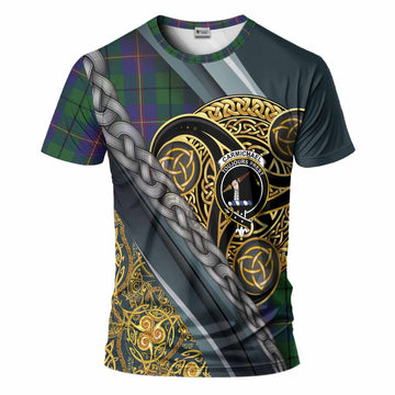 Carmichael Tartan Crest T-Shirt Scottish Triskele Celtic