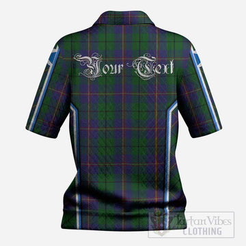 Carmichael Tartan Crest Women’s Polo Sweater Top Scotland Coat of Arm Flag Style