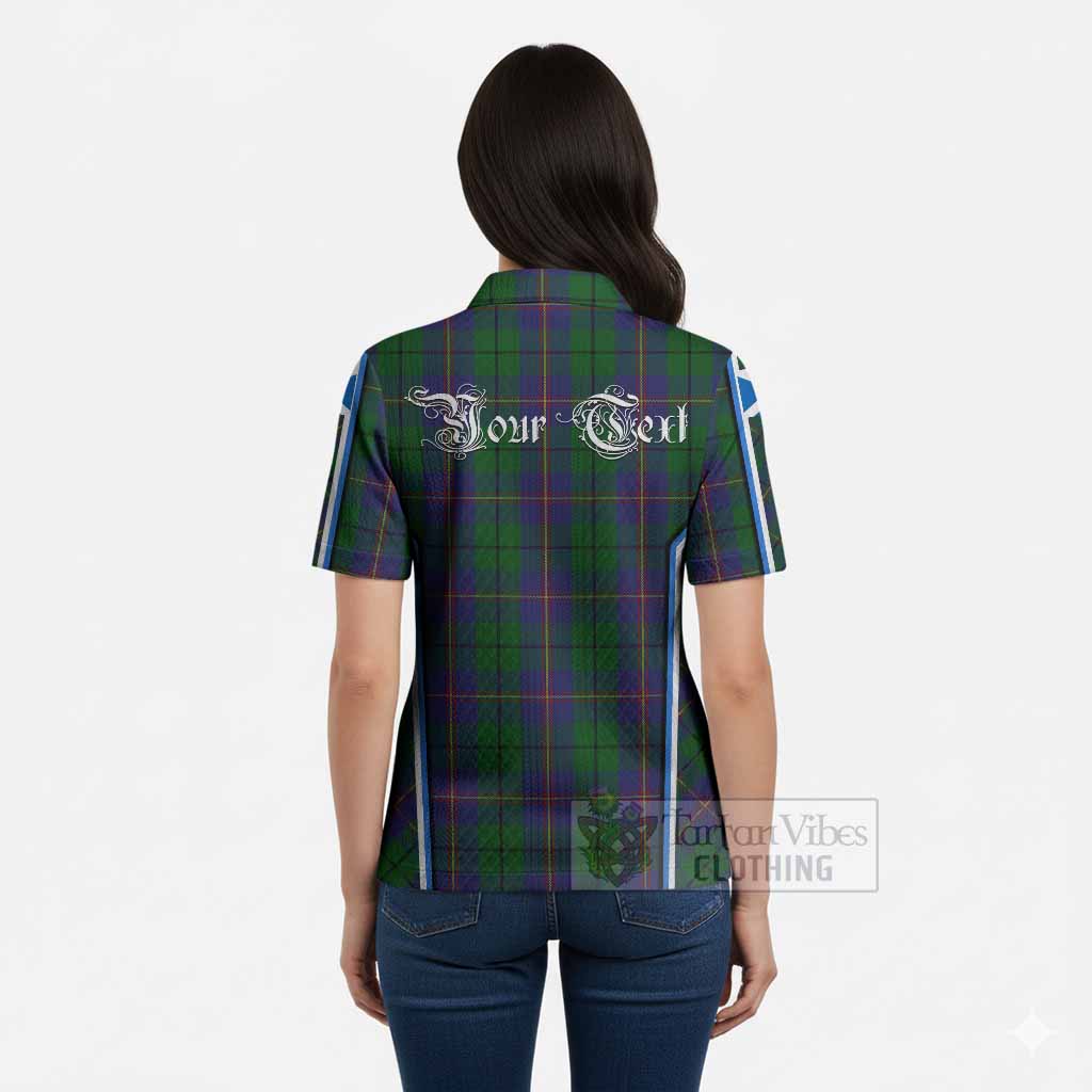 Carmichael Tartan Crest Women’s Polo Sweater Top Scotland Coat of Arm Flag Style