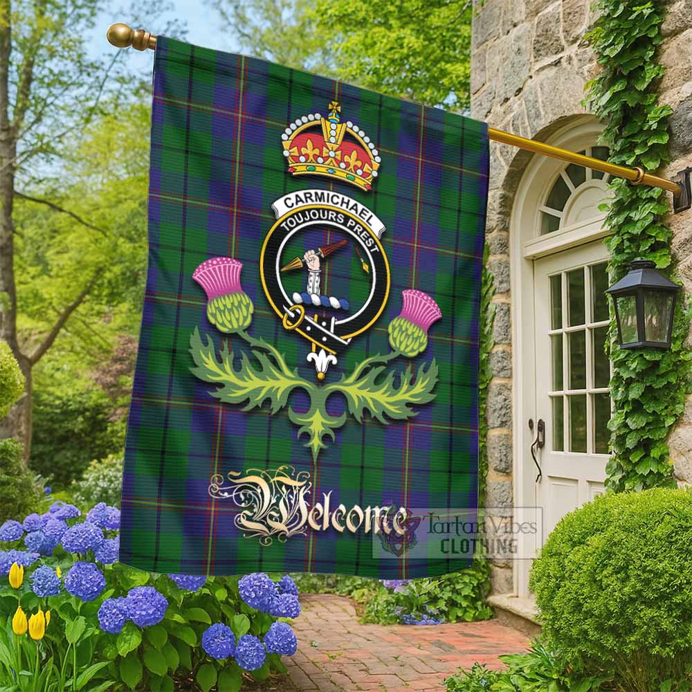 Carmichael Tartan Family Crest Garden Flag Royal Thistle Welcome Style - Tartan Vibes Clothing