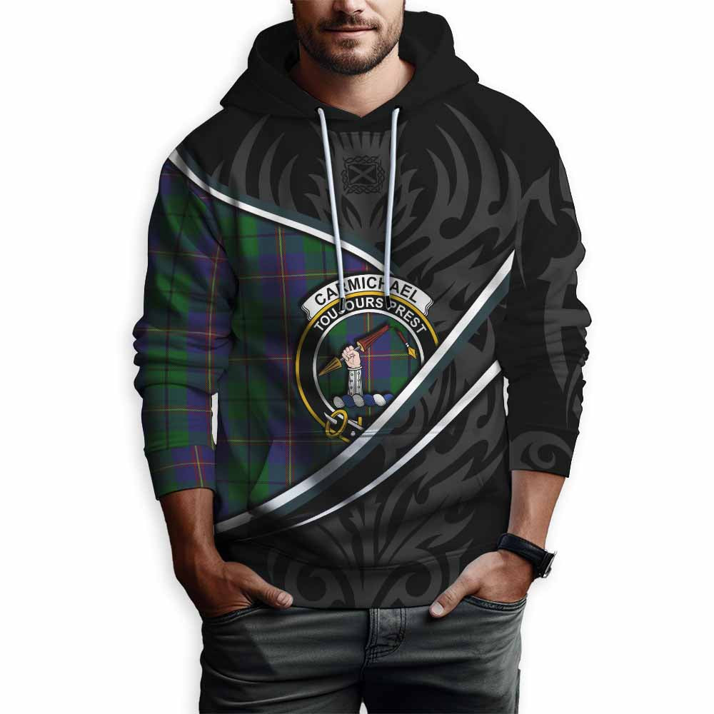Carmichael Tartan Family Crest Hoodie Celtic Scottish Thistle Floral - Tartan Vibes Clothing