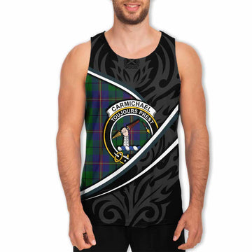 Carmichael Tartan Family Crest Men Tank Top Celtic Scottish Thistle Floral - Tartan Vibes Clothing