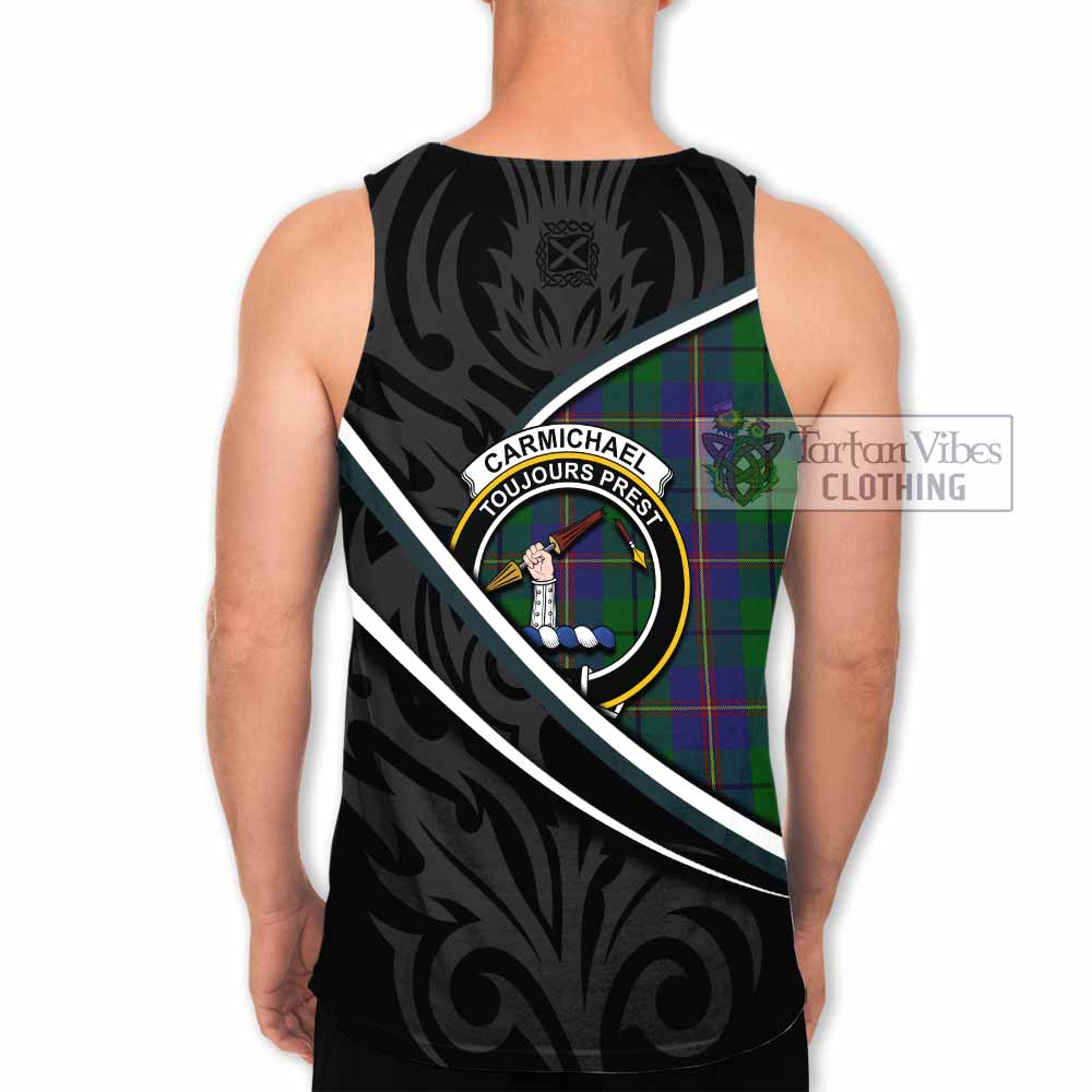 Carmichael Tartan Family Crest Men Tank Top Celtic Scottish Thistle Floral - Tartan Vibes Clothing