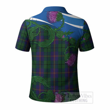 Carmichael Tartan Family Crest Polo Shirt Thistle in Minimalism