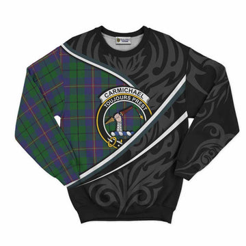 Carmichael Tartan Family Crest Sweatshirt Celtic Scottish Thistle Floral - Tartan Vibes Clothing