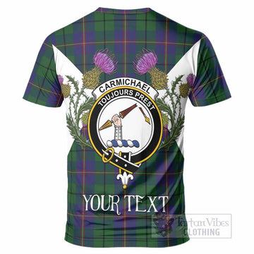 Carmichael Tartan Family Crest T-Shirt Scottish Burns Night Thistle Floral