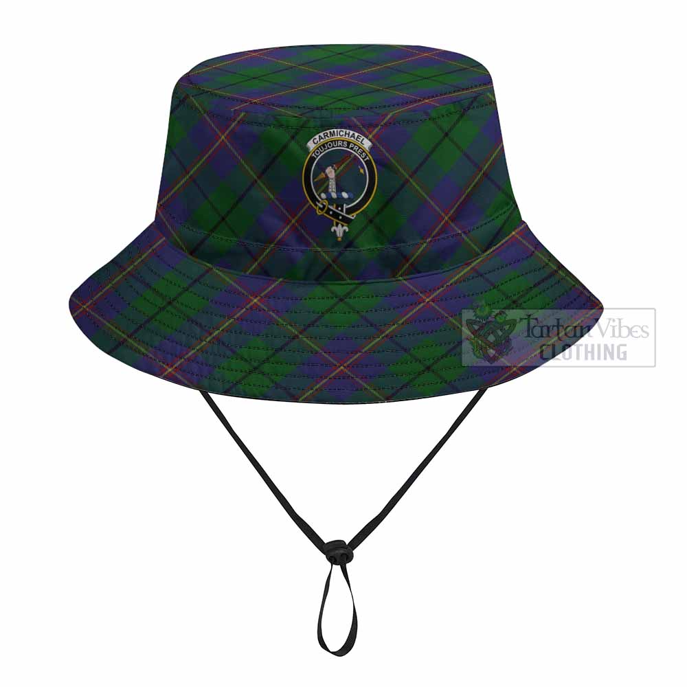 Carmichael Tartan Fishing Hat with Family Crest