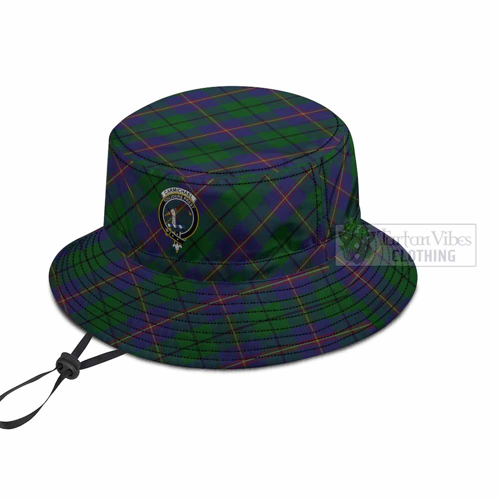 Carmichael Tartan Fishing Hat with Family Crest