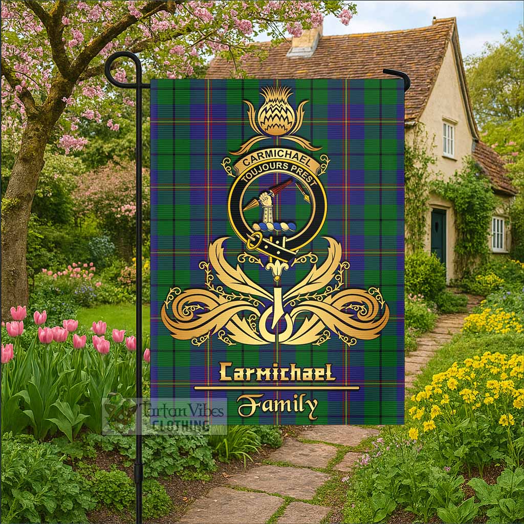 Carmichael Tartan Garden Flag with Highland Thistle Cherish Family Crest Style - Tartan Vibes Clothing