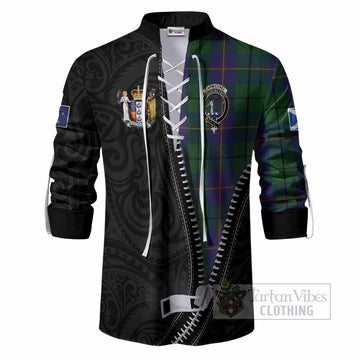 Carmichael Tartan Ghillie Shirt New Zealand Pattern Unique Zipper Stylized