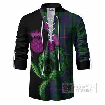 Carmichael Tartan Ghillie Shirt Traditional Scottish Thistle