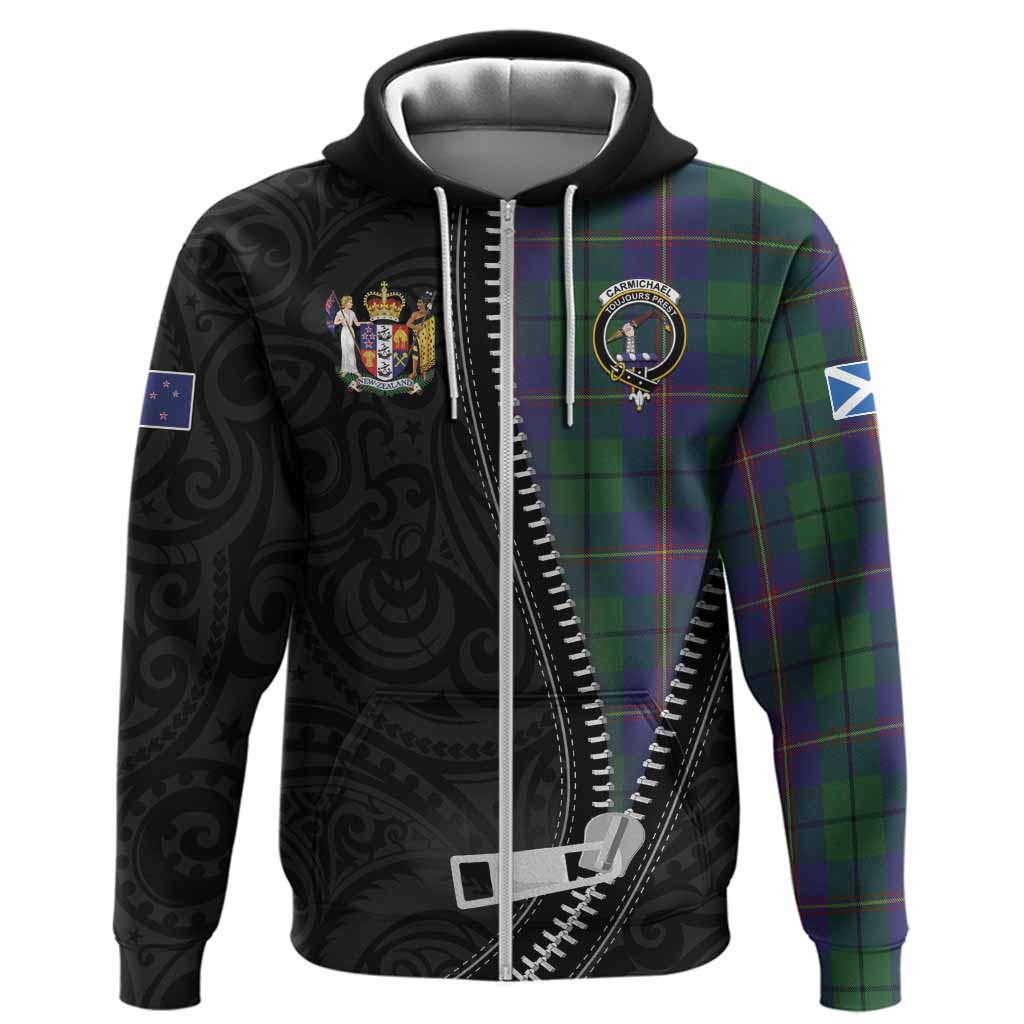 Carmichael Tartan Hoodie New Zealand Pattern Unique Zipper Stylized