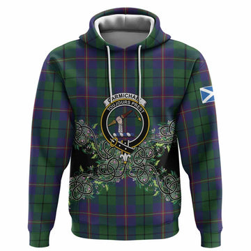 Carmichael Tartan Hoodie Thistle Scottish Spirit