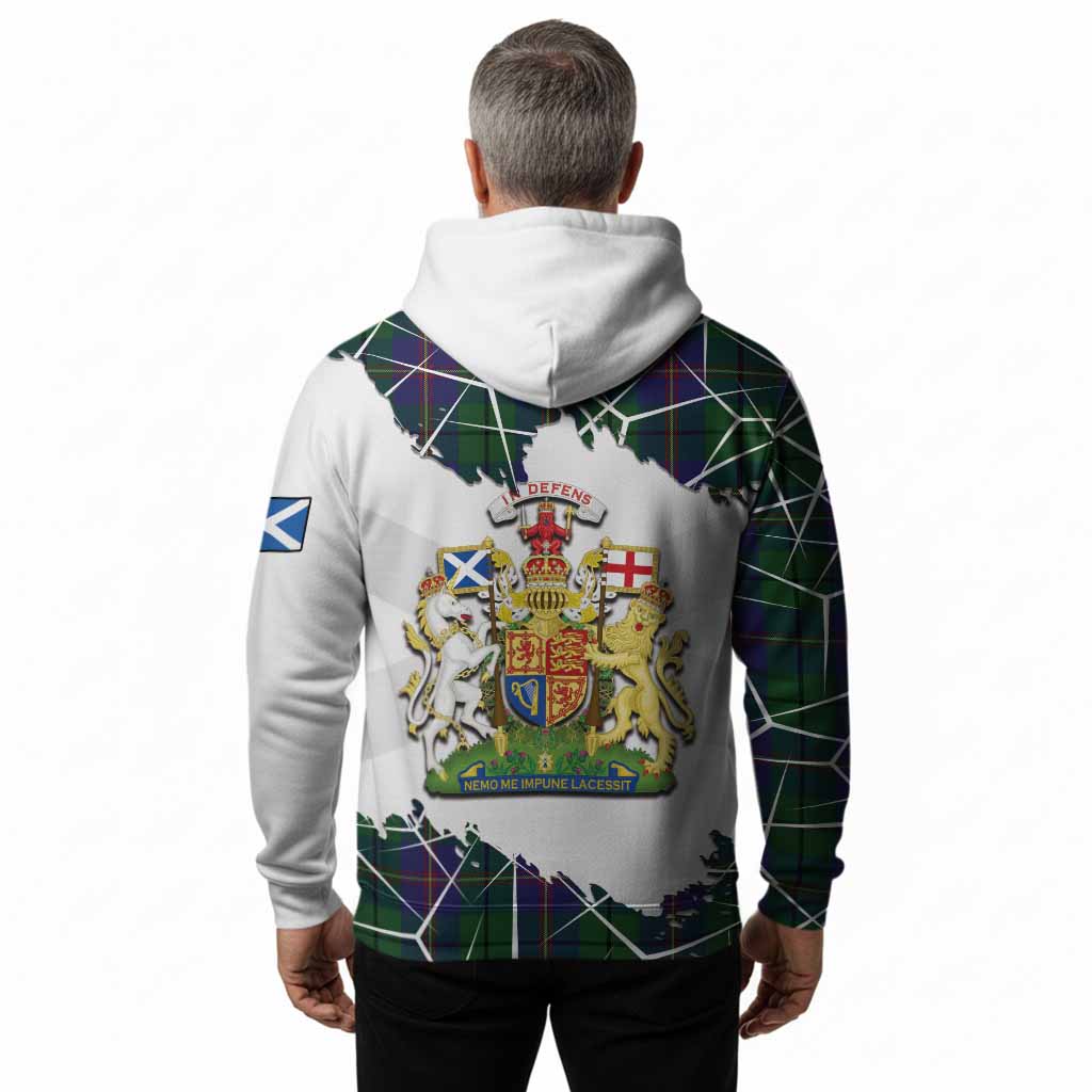 Carmichael Tartan Hoodie with Family Crest and Lion Rampant Grunge Style