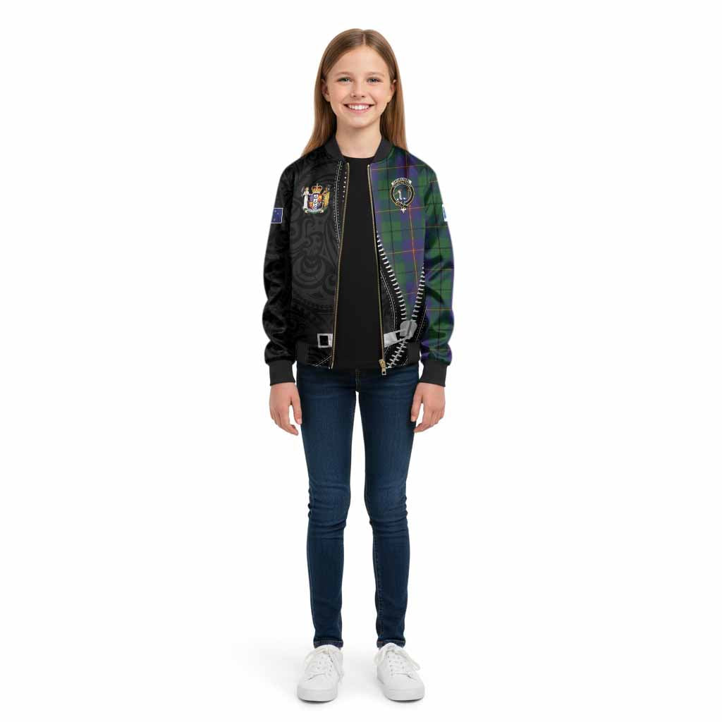 Carmichael Tartan Kid Bomber Jacket New Zealand Pattern Unique Zipper Stylized
