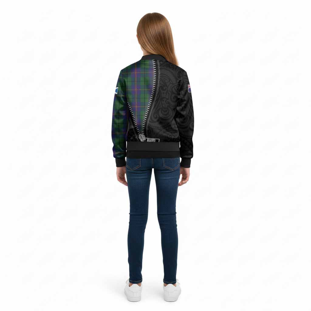Carmichael Tartan Kid Bomber Jacket New Zealand Pattern Unique Zipper Stylized