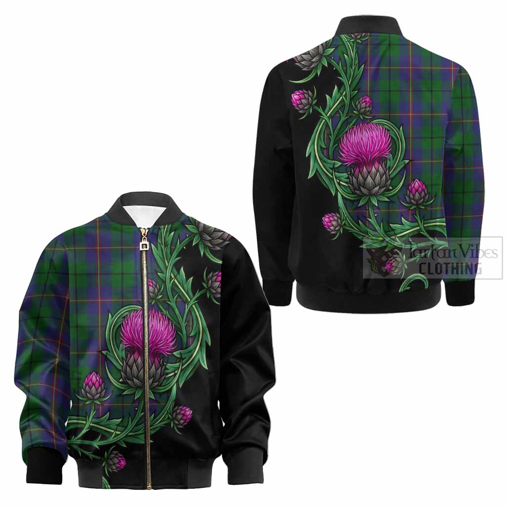 Carmichael Tartan Kid Bomber Jacket Resilient Scottish Thistle - Tartan Vibes Clothing
