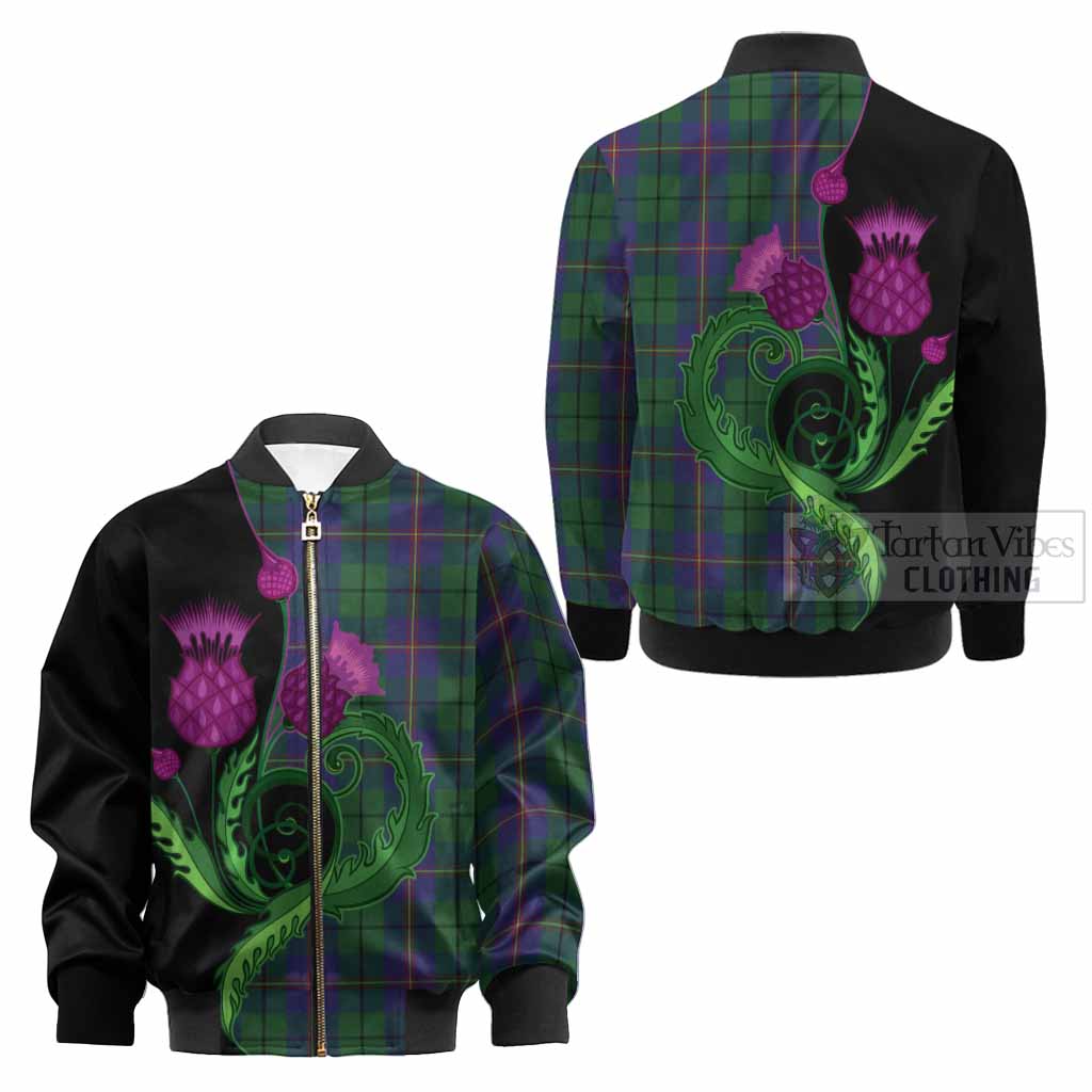 Carmichael Tartan Kid Bomber Jacket Traditional Scottish Thistle