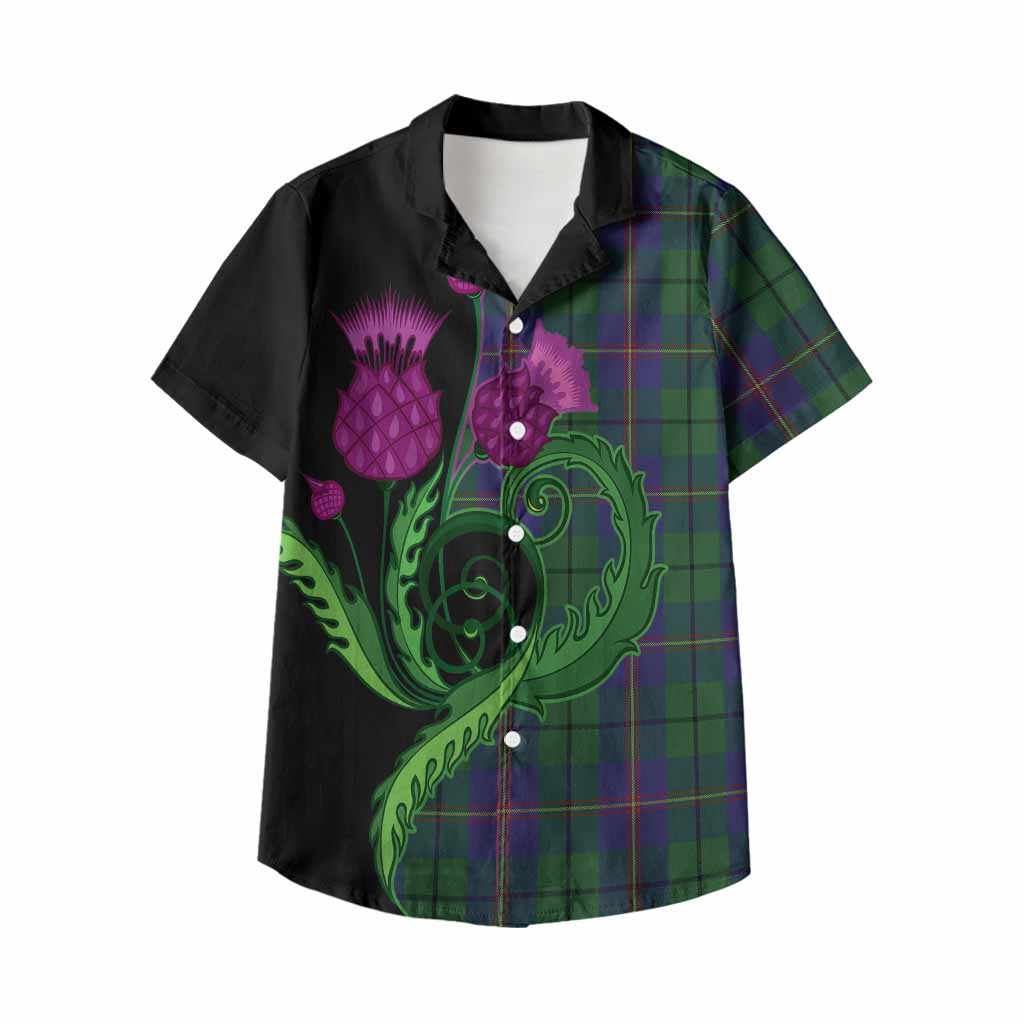 Carmichael Tartan Kid Hawaiian Shirt Traditional Scottish Thistle