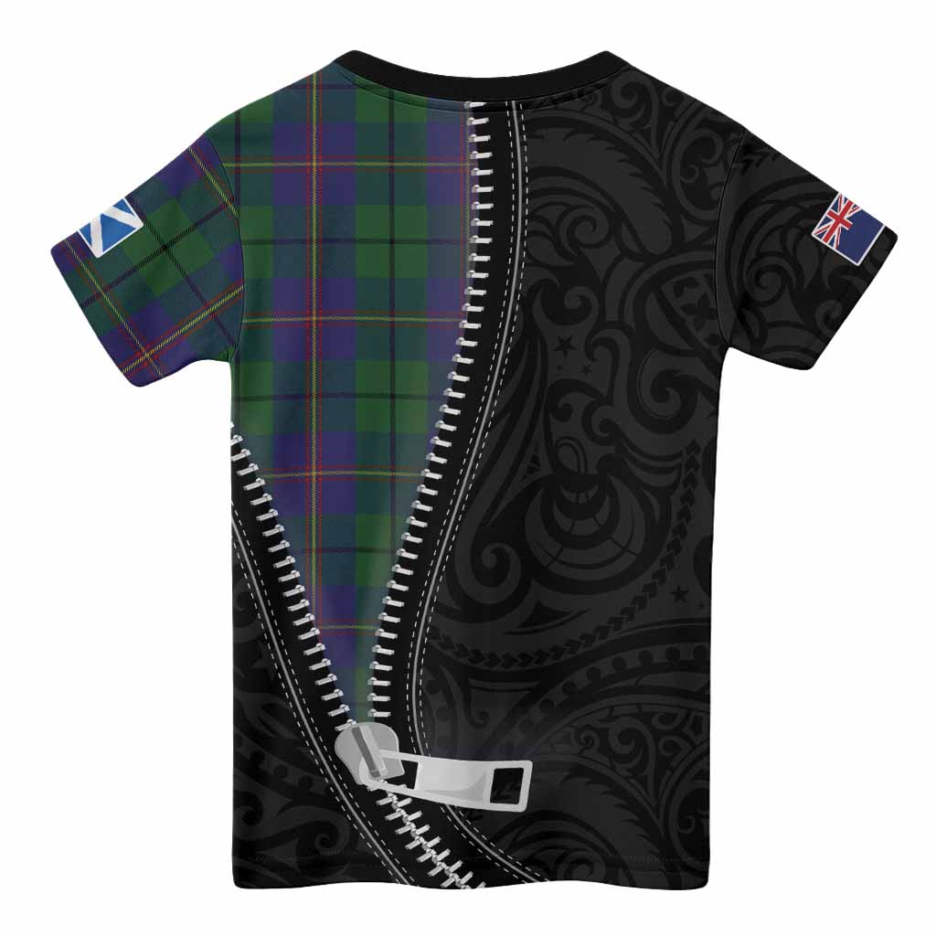 Carmichael Tartan Kid T-shirt New Zealand Pattern Unique Zipper Stylized