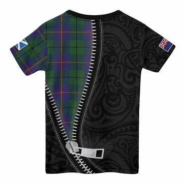Carmichael Tartan Kid T-shirt New Zealand Pattern Unique Zipper Stylized
