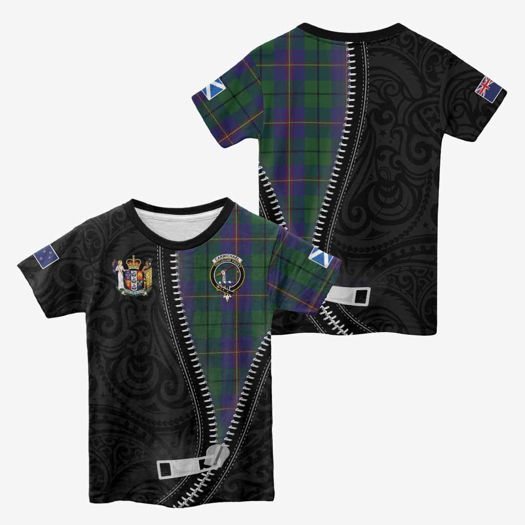 Carmichael Tartan Kid T-shirt New Zealand Pattern Unique Zipper Stylized