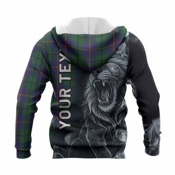 Carmichael Tartan Knitted Hoodie Roaring Lion Heritage