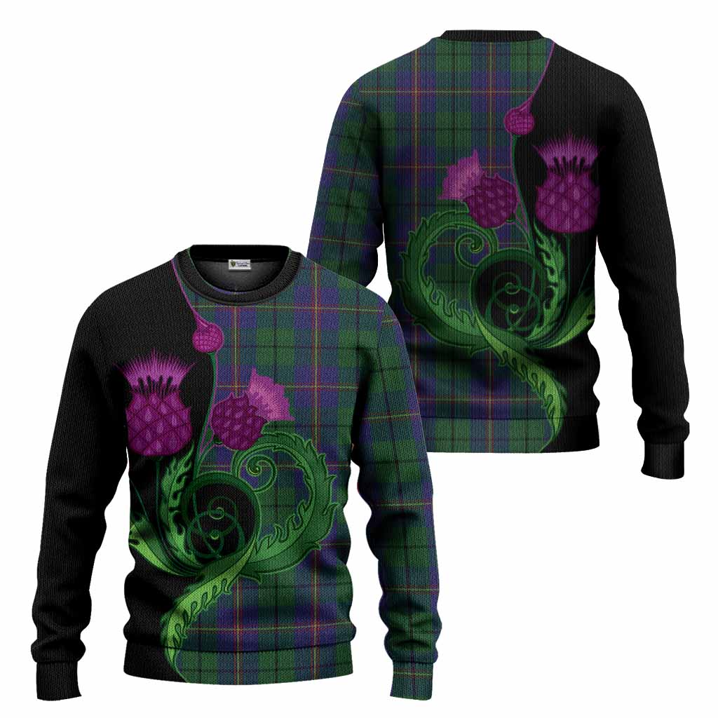 Carmichael Tartan Knitted Sweater Traditional Scottish Thistle