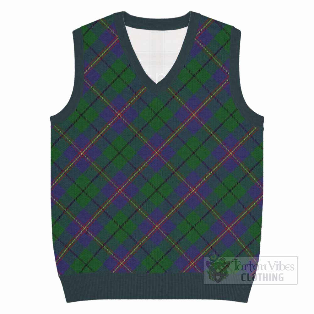Carmichael Tartan  Knitted V-Neck Vest Cross Style