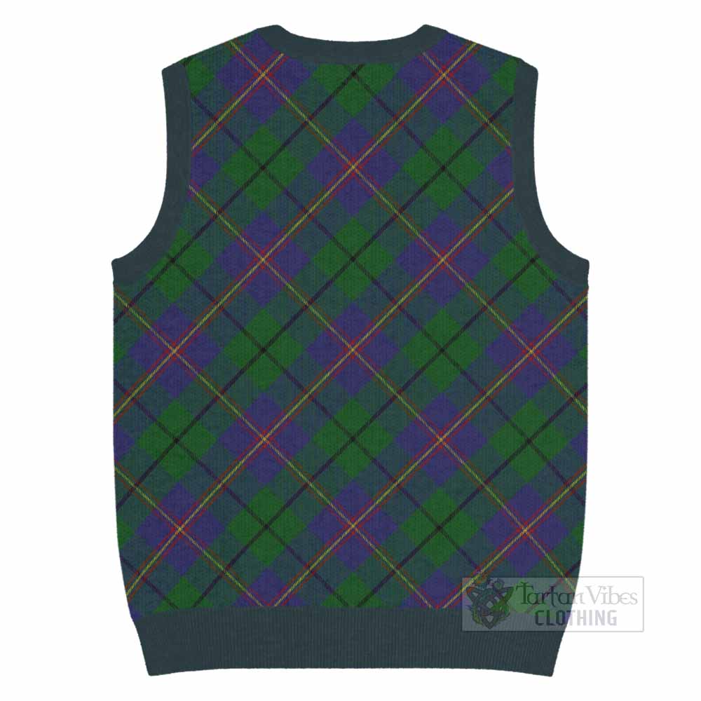 Carmichael Tartan  Knitted V-Neck Vest Cross Style