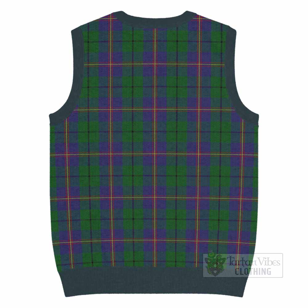 Carmichael Tartan Knitted V-Neck Vest with Family Crest - Tartan Vibes Clothing