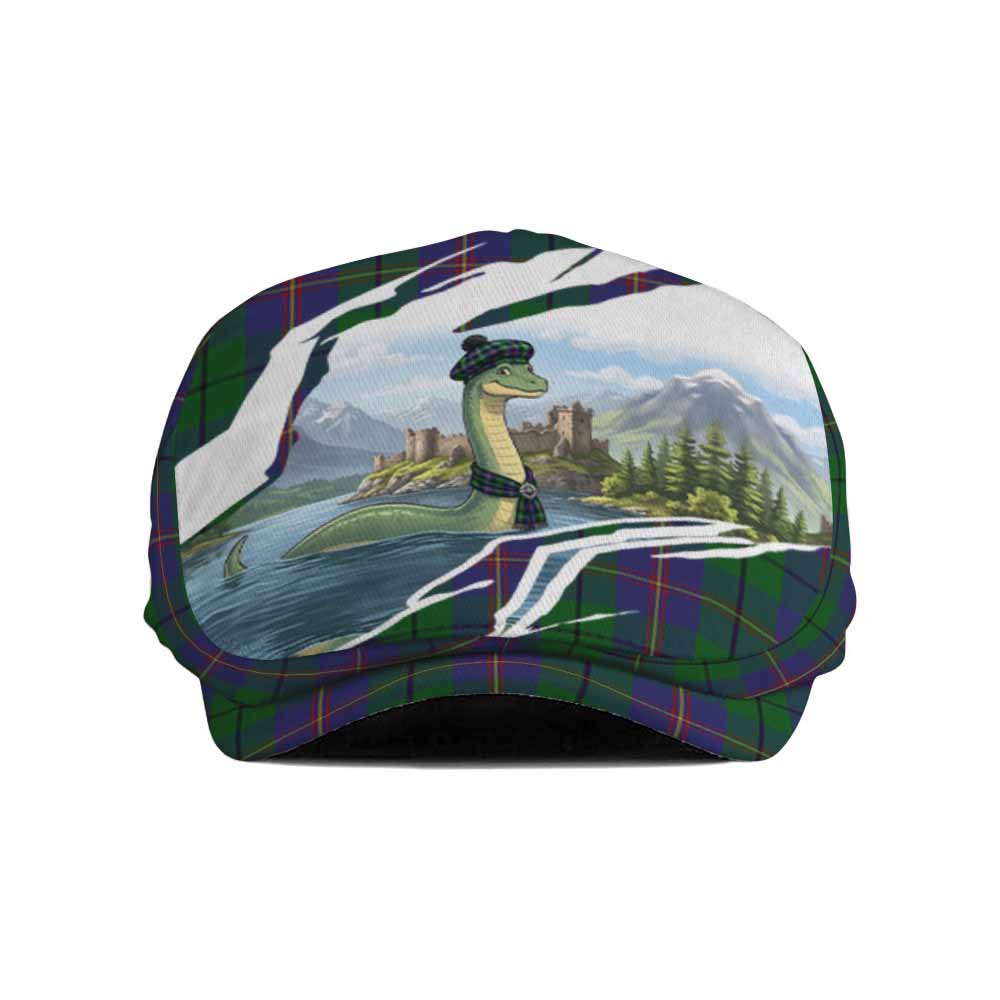 Carmichael Tartan Loch Ness Monster Scottish Heritage Art Flat Cap, Jeff Cap