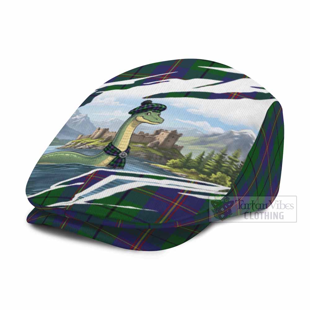 Carmichael Tartan Loch Ness Monster Scottish Heritage Art Flat Cap, Jeff Cap
