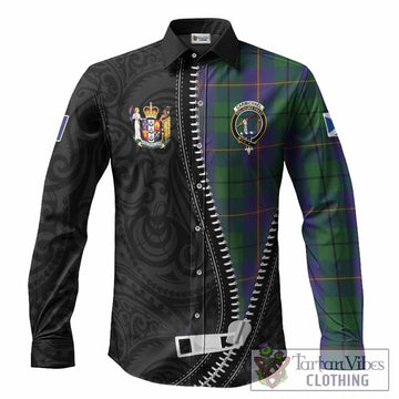 Carmichael Tartan Long Sleeve Button Shirts New Zealand Pattern Unique Zipper Stylized