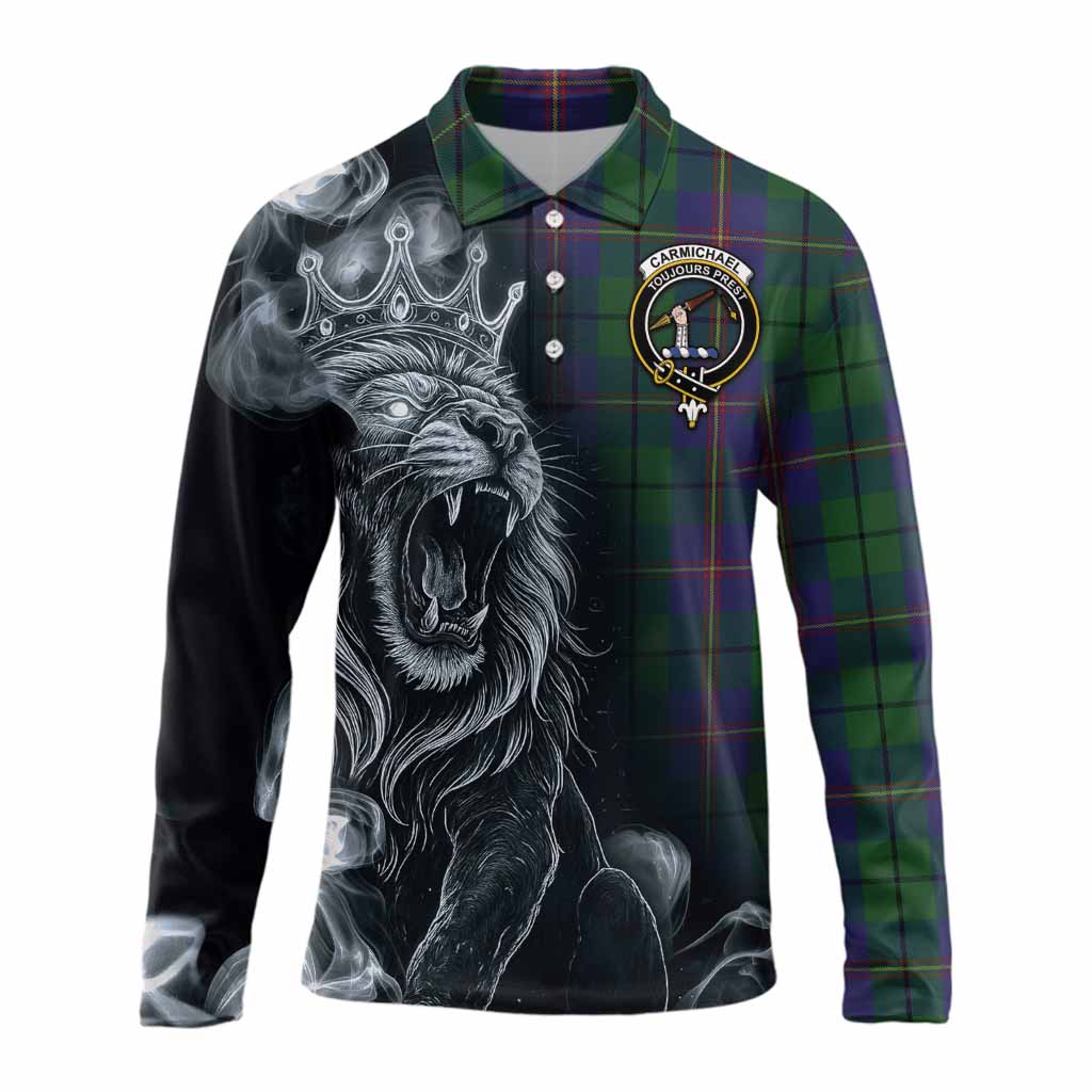 Carmichael Tartan Long Sleeve Polo Shirt Roaring Lion Heritage
