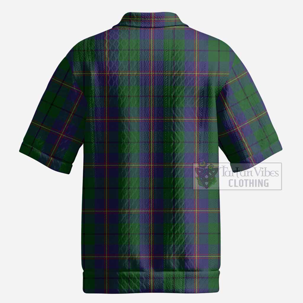 Carmichael Tartan Men’s Polo Sweater Top with Family Crest