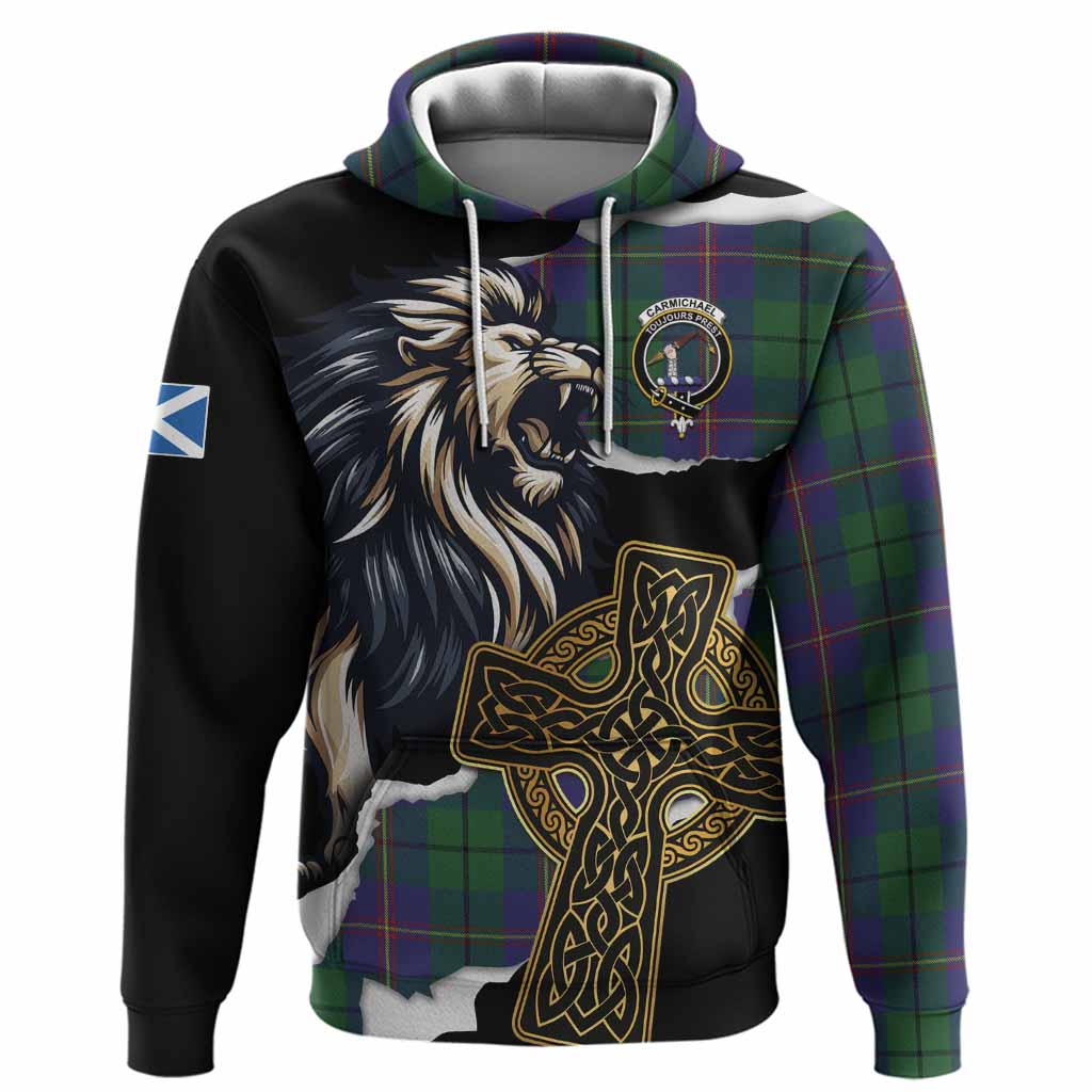 Carmichael Tartan Scottish Hoodie Lion Celtic Heritage