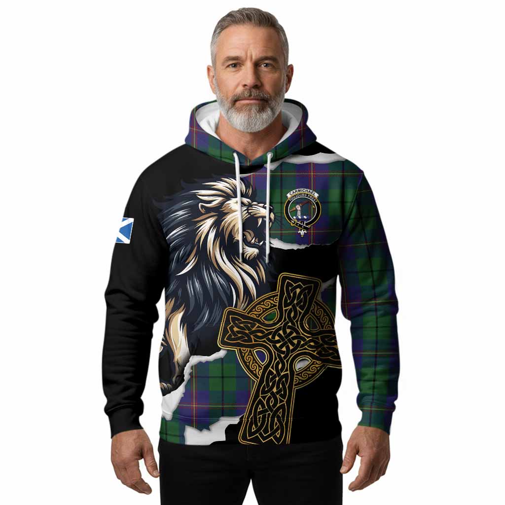Carmichael Tartan Scottish Hoodie Lion Celtic Heritage
