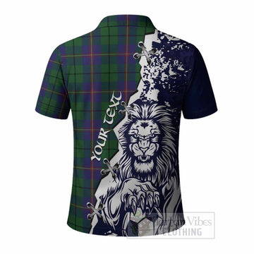 Carmichael Tartan Scottish Polo Shirt Angry Lion With Soccer Ball Style