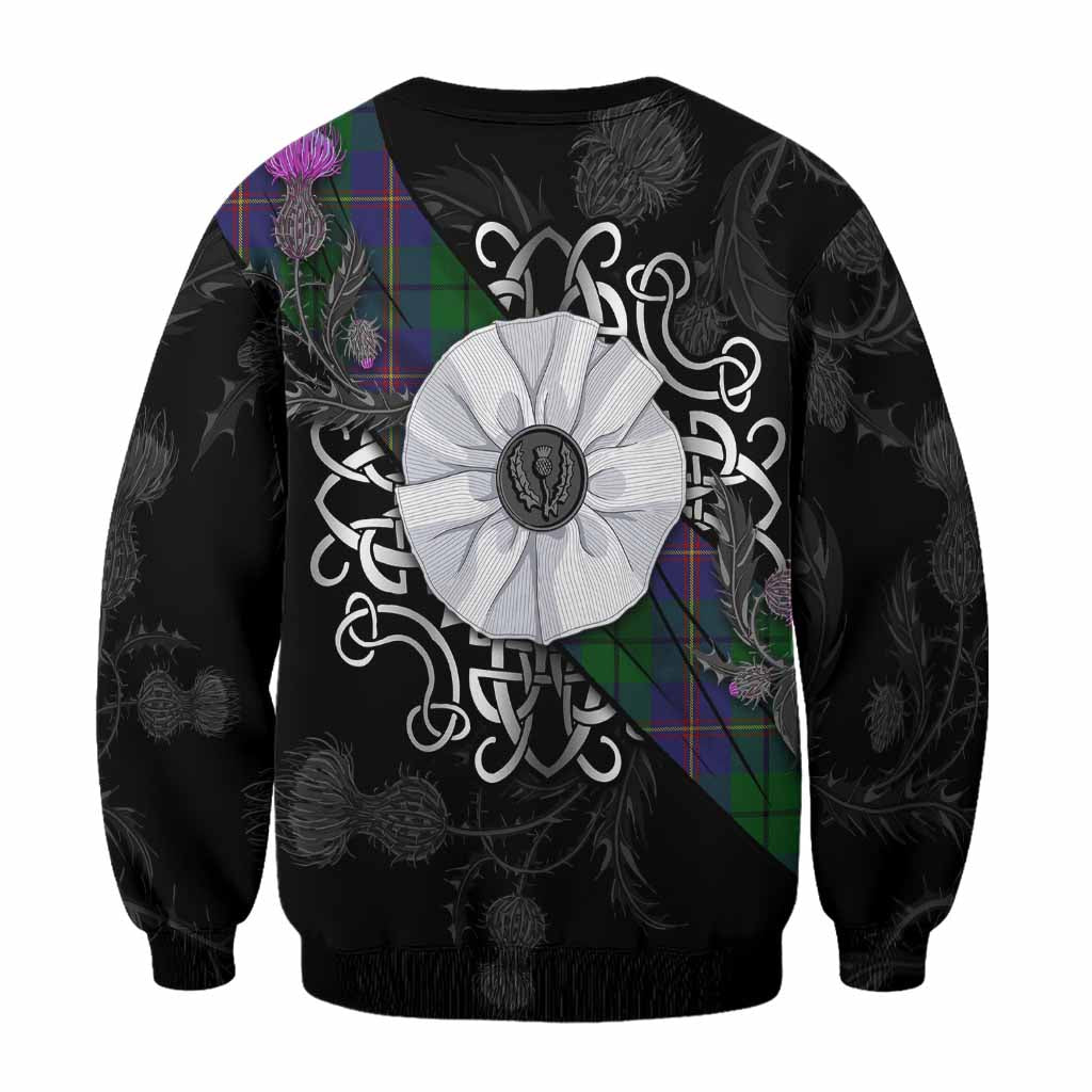 Carmichael Tartan Sweatshirt Jacobite White Rose - Tartan Vibes Clothing