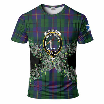 Carmichael Tartan T-Shirt Thistle Scottish Spirit