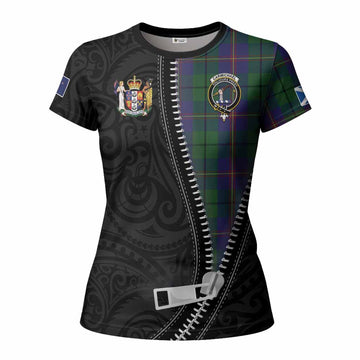 Carmichael Tartan Women T shirt New Zealand Pattern Unique Zipper Stylized