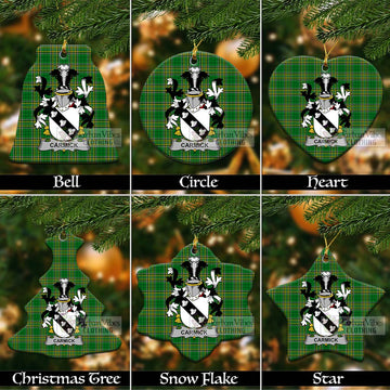 Carmick Irish Clan Tartan Christmas Ceramic Ornament with Coat of Arms Ceramic - Tartan Vibes Clothing