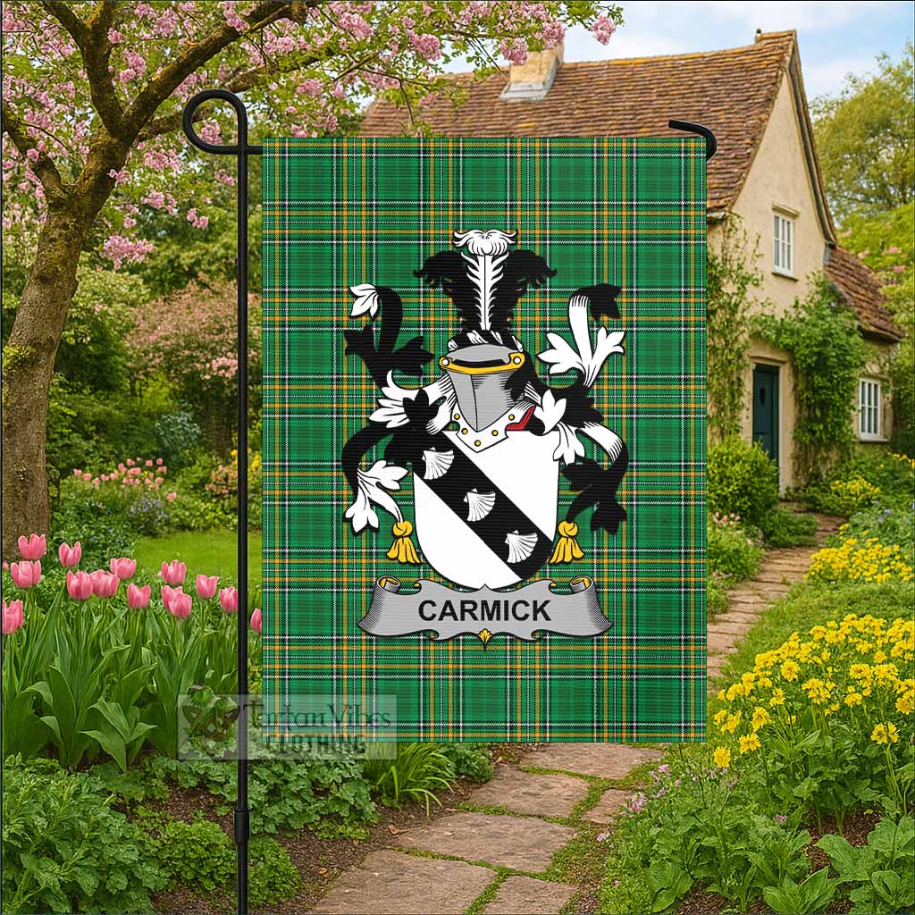 Carmick Irish Clan Tartan Flag with Coat of Arms